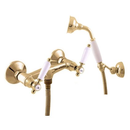 MORAVA RETRO - Душевой набор со смесителем, Shiny gold MK580.5/2Z, RAV Slezák (Цвет ЗОЛОТО - блестящее, Размер 150 мм)