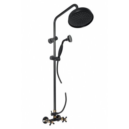 MORAVA RETRO - Shower system with faucet, Black matt/Old brass (Bronze) MK181.5/7CMATSM, RAV Slezák (Цвет Хром, Размер 1/2")