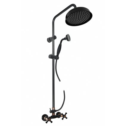 MORAVA RETRO - Shower system with faucet, Black matt/Old brass (Bronze) MK381.5/7CMATSM, RAV Slezák (Цвет Матовый черный/Старая латунь (бронза), Размер 150 мм)
