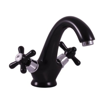 MORAVA RETRO - Basin mixer without drain, Black matt/Chrome MK128.5CMATC, RAV Slezák (Цвет матовый черный/хром, Размер 1/2")