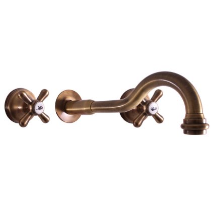 21178 1 3490 1 morava retro umyvadlova baterie podomitkova s telesem stara mosaz bronz mk131sm rav slezak