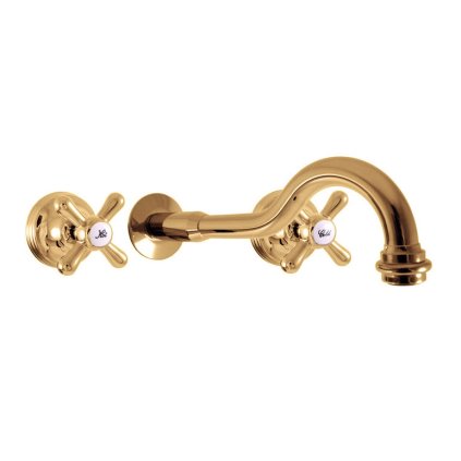 MORAVA RETRO - Смеситель для умывальника с корпусом, Shiny Gold MK131Z, RAV Slezák (Цвет ЗОЛОТО - блестящее)