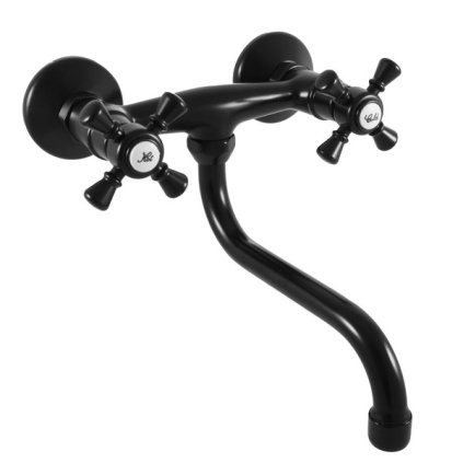MORAVA RETRO - Смеситель для раковины, Черный - матовый MK301.5/21CMAT, RAV Slezák (Цвет Черный - матовый, Размер 150 мм)