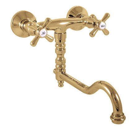 MORAVA RETRO - Смеситель для умывальника/раковины, Shiny gold MK101.5/29Z, RAV Slezák (Цвет ЗОЛОТО - блестящее, Размер 150 мм)