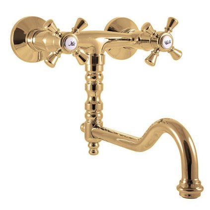 MORAVA RETRO - Смеситель для раковины, Shiny gold MK301.5/29Z, RAV Slezák (Цвет ЗОЛОТО - блестящее, Размер 150 мм)