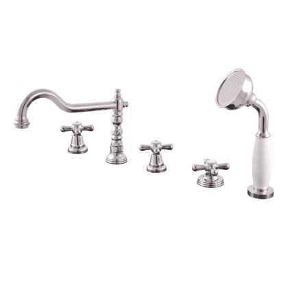 МОРАВА РЕТРО - Смеситель для ванны 5 отверстий, Хром MK164.5P, RAV Slezák (Цвет Хром, Размер 1/2")