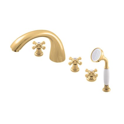 MORAVA RETRO - Смеситель для ванны 5 отверстий, Золотой блестящий MK369.5PZ, RAV Slezák (Цвет ЗОЛОТО - блестящее, Размер 1/2")