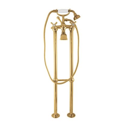 MORAVA RETRO - Напольный смеситель для ванны, отдельно стоящий, Shiny Gold MK150.5/2Z, RAV Slezák (Цвет ЗОЛОТО - блестящее, Размер 1/2")