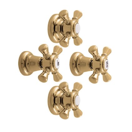 MORAVA RETRO - Смеситель для ванны/душа скрытый, двухходовой, с корпусом, Shiny Gold MK386KZ, RAV Slezák (Цвет ЗОЛОТО - блестящее)