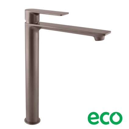 NIL - Высокий смеситель для раковины без слива, Metal Grey - матовый NL130.5MGK, RAV Slezák (Цвет МЕТАЛЛИЧЕСКИЙ СЕРЫЙ - шлифованный, Размер 1/2")