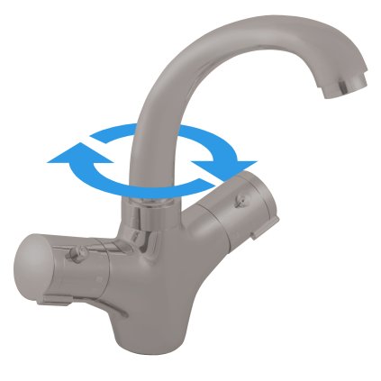 ТЕРМОСТАТИКА - Смеситель для раковины без слива, металлический серый - глянцевый TRM26.5MGL, RAV Slezák (Цвет МЕТАЛЛИЧЕСКИЙ СЕРЫЙ - блестящий, Размер 1/2")