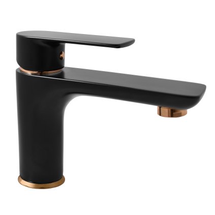 VLTAVA - Basin mixer without drain, Black matt/Gold VT426.5CMATZ, RAV Slezák (Цвет Матовый черный/золотой, Размер 1/2")