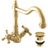 MORAVA RETRO - смеситель для раковины со сливом, Shiny gold MK321.5/8Z, RAV Slezák (Цвет ЗОЛОТО - блестящее, Размер 1/2")