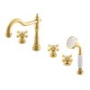 MORAVA RETRO - Смеситель для ванны 5 отверстий, Золото блестящее MK364.5PZ, RAV Slezák (Цвет ЗОЛОТО - блестящее, Размер 1/2")