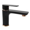 VLTAVA - Basin mixer without drain, Black matt/Gold VT426.5CMATZ, RAV Slezák (Цвет Матовый черный/золотой, Размер 1/2")
