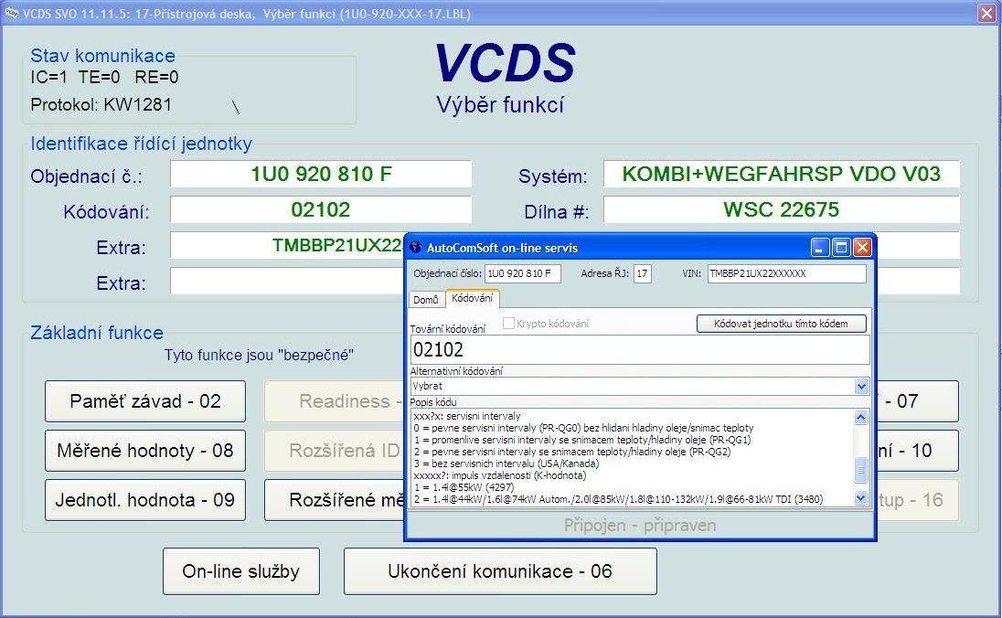 Online služby VCDS