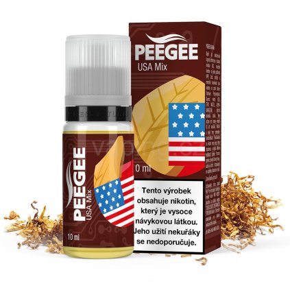 PeeGee - USA Mix 10ml (americký tabák) (Obsah nikotinu 6mg)