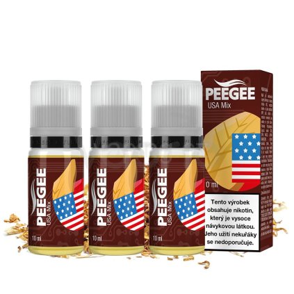 PeeGee - USA Mix 3x 10ml (americký tabák) (Obsah nikotinu 6mg)