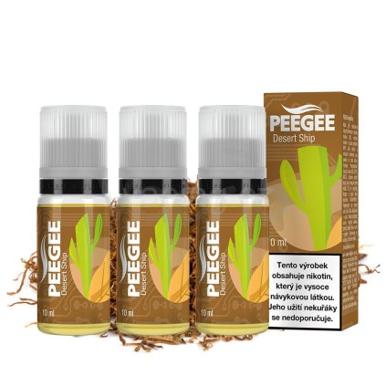 PeeGee - Desert Ship 3x 10ml (světlý virginský tabák) (Obsah nikotinu 6mg)