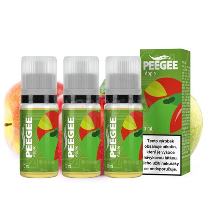 PeeGee - Apple 3x 10ml (jablko) (Obsah nikotinu 6mg)