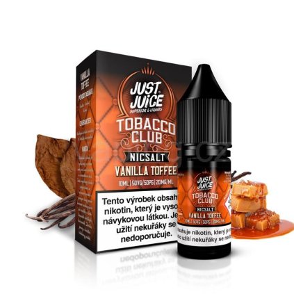 Just Juice Tobacco Club - VANILLA TOFFEE 10ml (tabák, vanilka a karamel) (Obsah nikotinu 20mg)