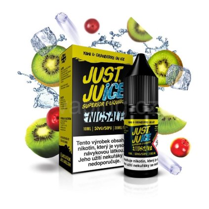 Just Juice Salt - KIWI & CRANBERRY ON ICE 10ml (ledové kiwi a brusinka) (Obsah nikotinu 11mg)