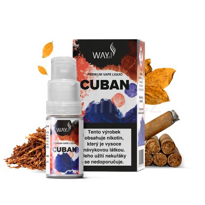 Way to Vape e-liquid CUBAN (doutníkový tabák) 10ml (Obsah nikotinu 18mg)