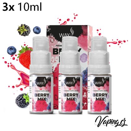 Way to Vape e-liquid BERRY MIX (bobulovité plody) 3x10ml (Obsah nikotinu 18mg)