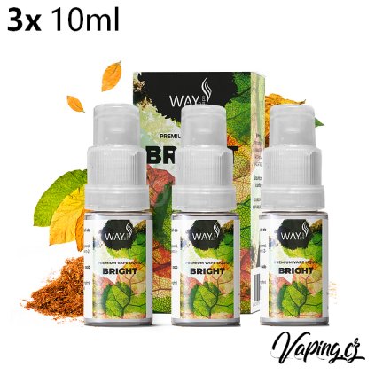 Way to Vape e-liquid BRIGHT (jemný tabák) 3x10ml (Obsah nikotinu 18mg)
