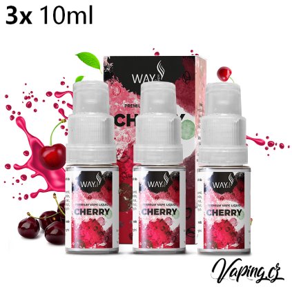 Way to Vape e-liquid CHERRY (třešeň) 3x10ml (Obsah nikotinu 18mg)