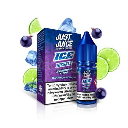 Just Juice ICE Salt - BLACKCURRANT & LIME (černý rybíz, limetka a cooláda) 10ml (Obsah nikotinu 11mg)