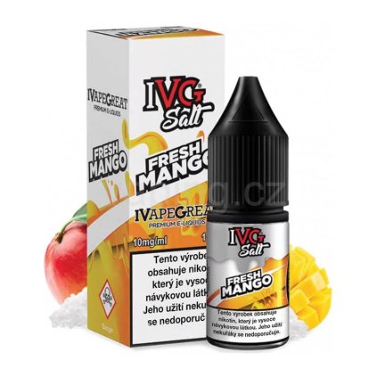 E-liquid Salt IVG s příchutí FRESH MANGO 10ml (čerstvé mango) (Obsah nikotinu 10mg)
