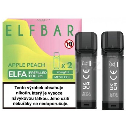 21086 elfa elf bar pod 2x cartridge apple peach jablko a broskev 20mg