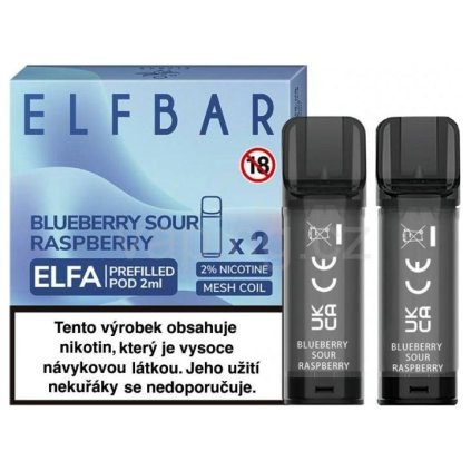 elf bar elfa pods cartridge 2pack blueberry sour raspberry 20mg