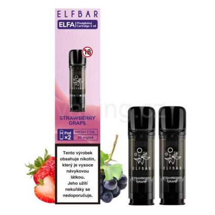 22060 elfa elf bar pod 2x cartridge strawberry grape jahoda a hrozno 20mg