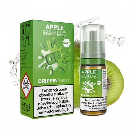drippin salt party apple maniac chladive jablko a kysele kiwi 10ml vaping cz