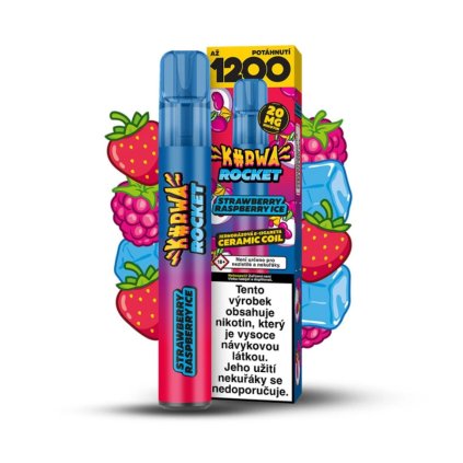 kurwa rocket strawberry raspberry ice vaping cz