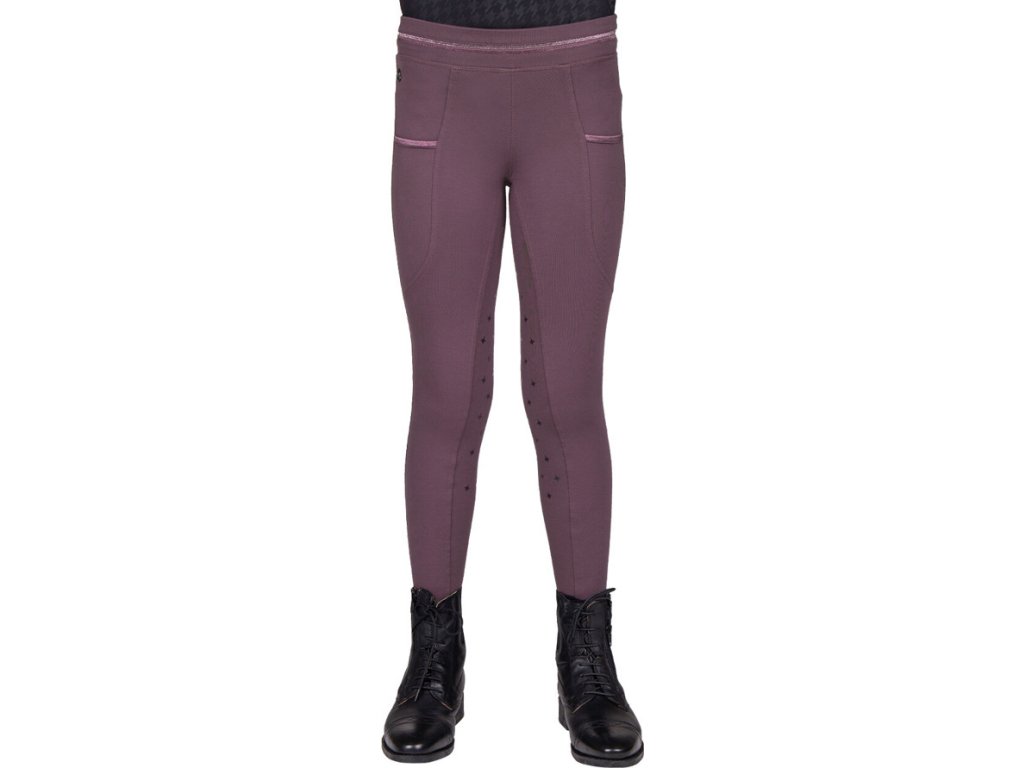 Riding tights Fayen QHP, full grip, kids, vintage violet