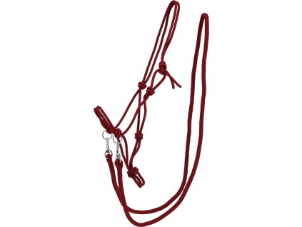 Rope halter with rein Color QHP, burgundy