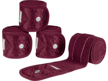 Bandages fleece Rom Waldhausen, set of 4, 3 m, velvet red