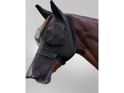 Fly mask Puck Waldhausen, with nose protection, black