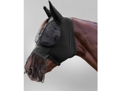 Fly mask Puck Waldhausen, with nose fringes, black
