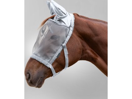 Pasture halter with fly mask Waldhausen, silver grey