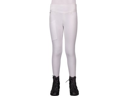 Riding tights Kae QHP, leg grip, junior, white