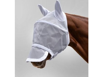Space PREMIUM Fly Mask, with ear and nose protection Waldhausen, silver grey
