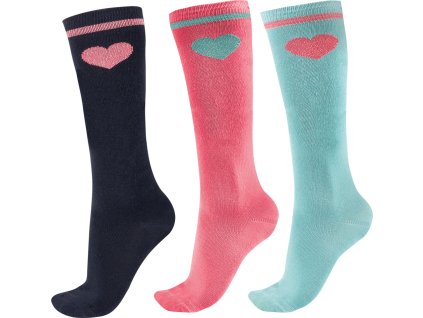 Riding socks Glitter ELT, 3 pairs, children, soft pink/mint/night blue