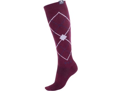 Argyle Riding Socks ELT, pair, velvet red