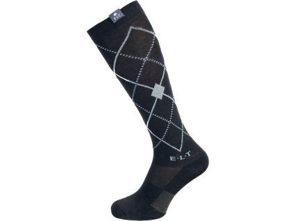 Argyle Riding Socks ELT, pair, black/stone blue