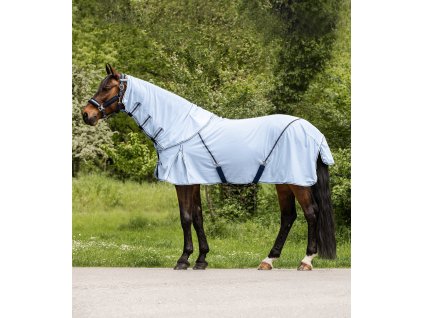 Fly Rug Protect Waldhausen, with neck, light blue/night blue