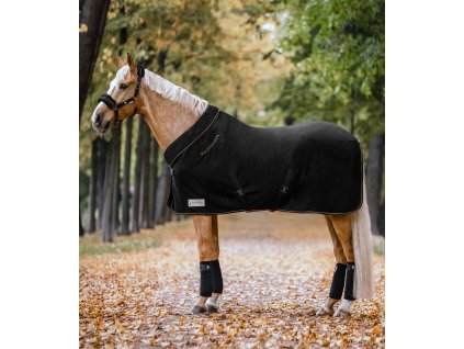 Rug Fleece Modern Rosé Waldhausen, black/gold